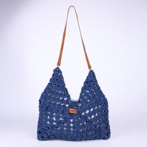 Sac En Crochet Bandoulliere En Cuir