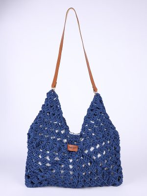 Sac En Crochet Bandoulliere En Cuir