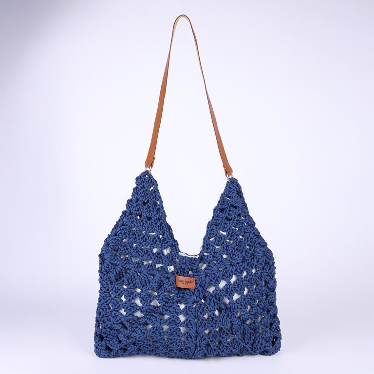Sac En Crochet Bandoulliere En Cuir